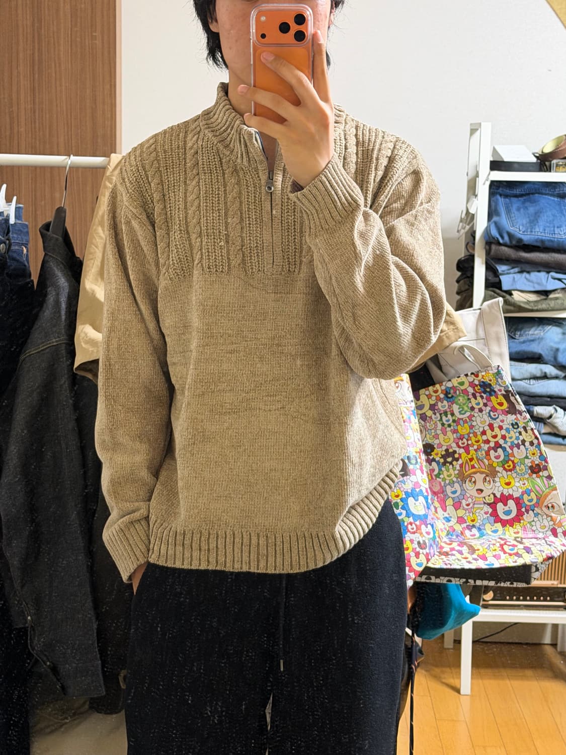 헨리코튼 케이블 하프집업 니트 상품이미지3