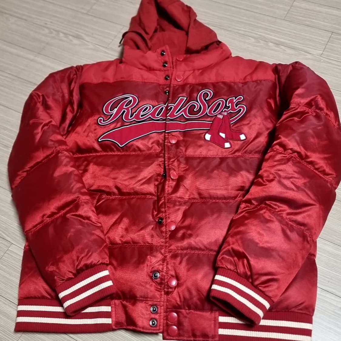 MLB 레드삭스 야구 점퍼 패딩 후드 레드(105) 상품이미지1