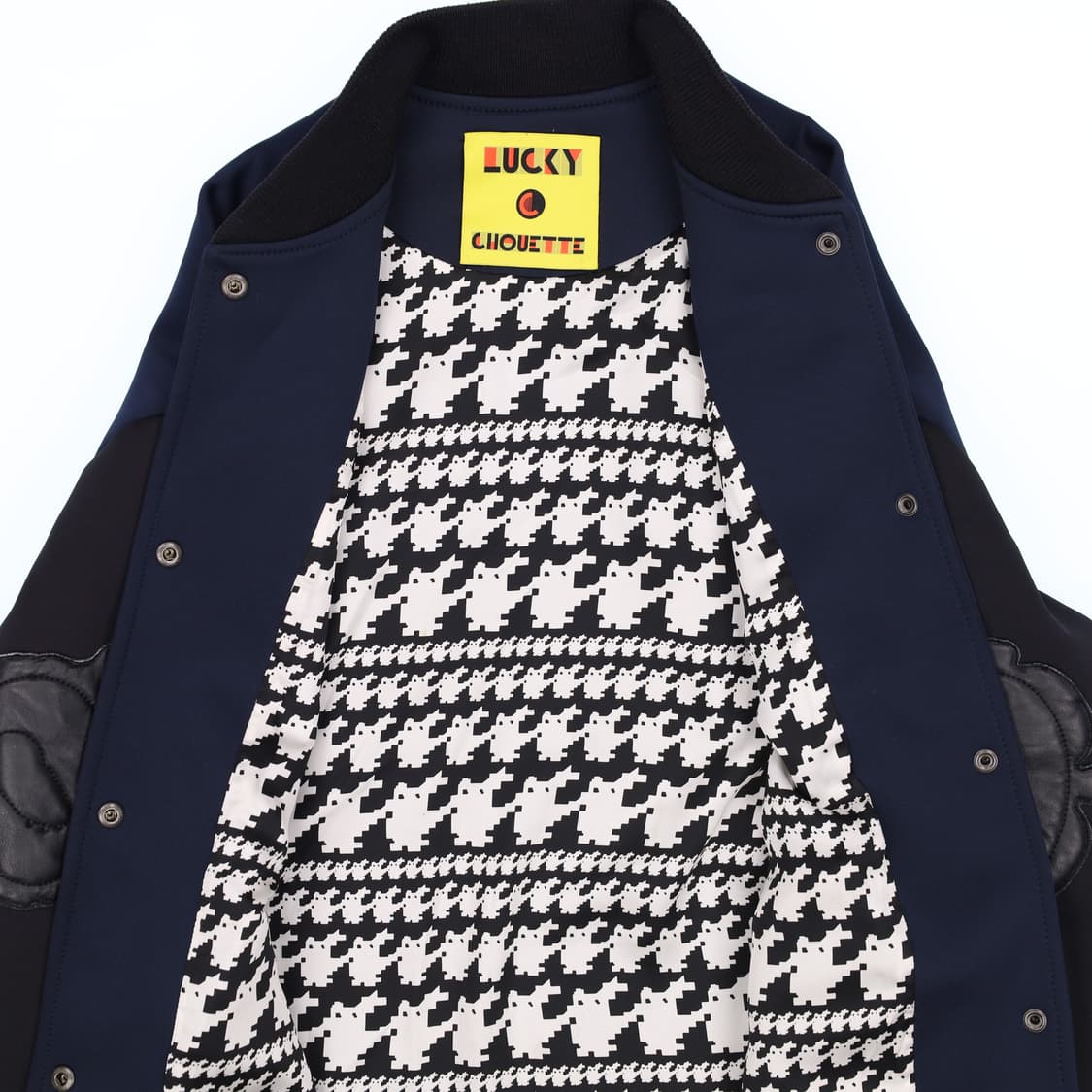 [Free] 럭키슈에뜨 여성 바시티 엘보 가죽패치 자수 자켓 N7088 상품이미지5