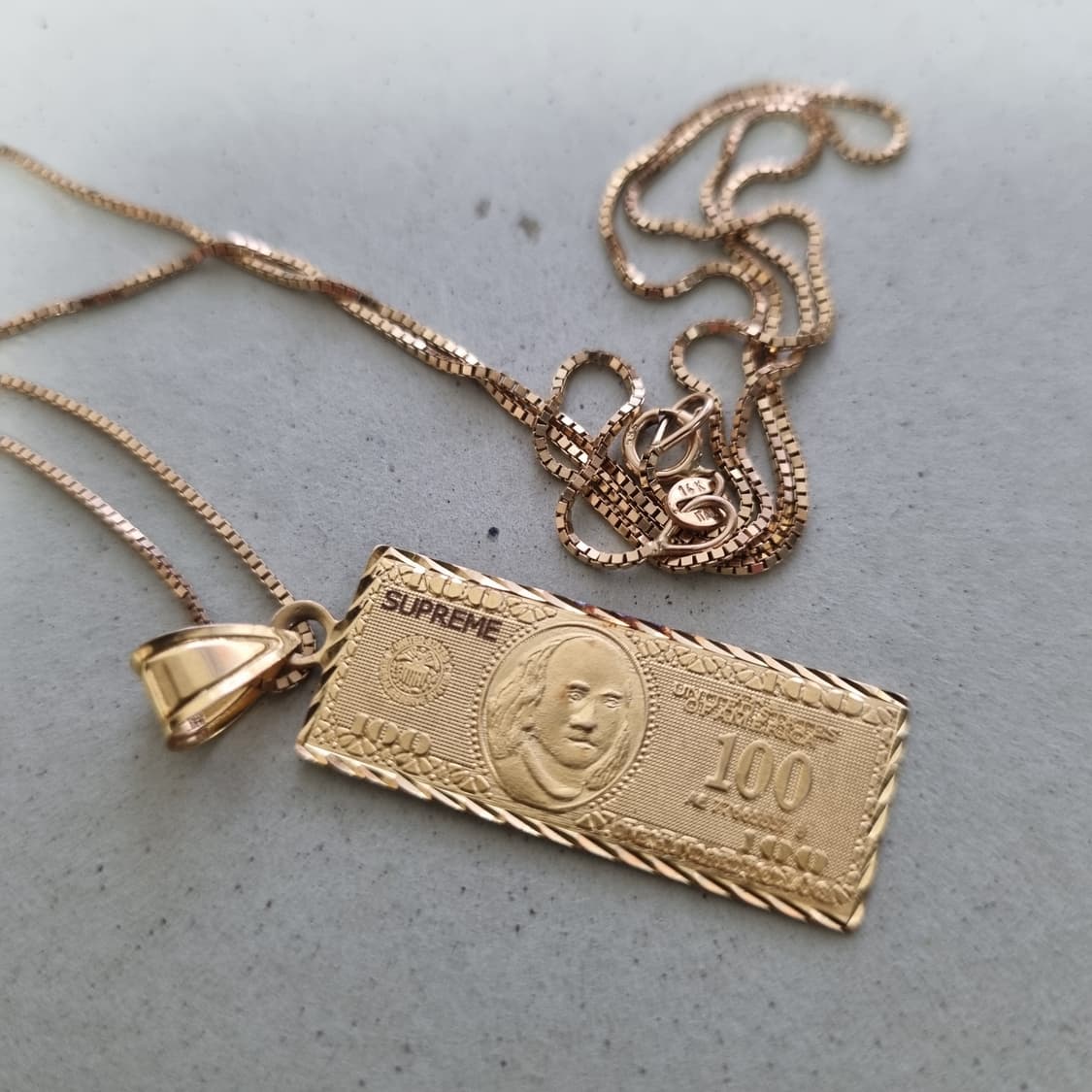 슈프림 100달러 목걸이 14k 상품이미지1