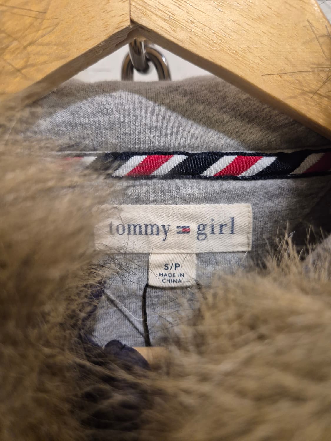 tommy girl 타미힐피거 네이비 벨벳 퍼 후드자켓 상품이미지7