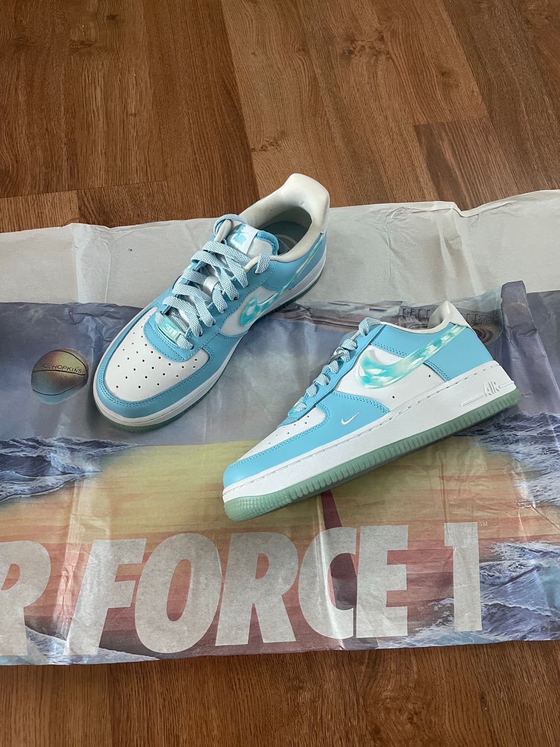 나이키 에어포스 1 셀레스틴 블루 250 새상품 구름 포스 상품이미지1