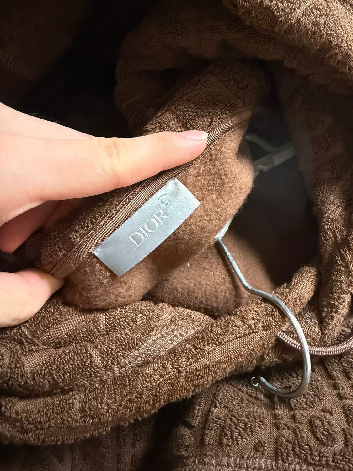 정품 디올 테리 후드티 브라운 상품이미지3