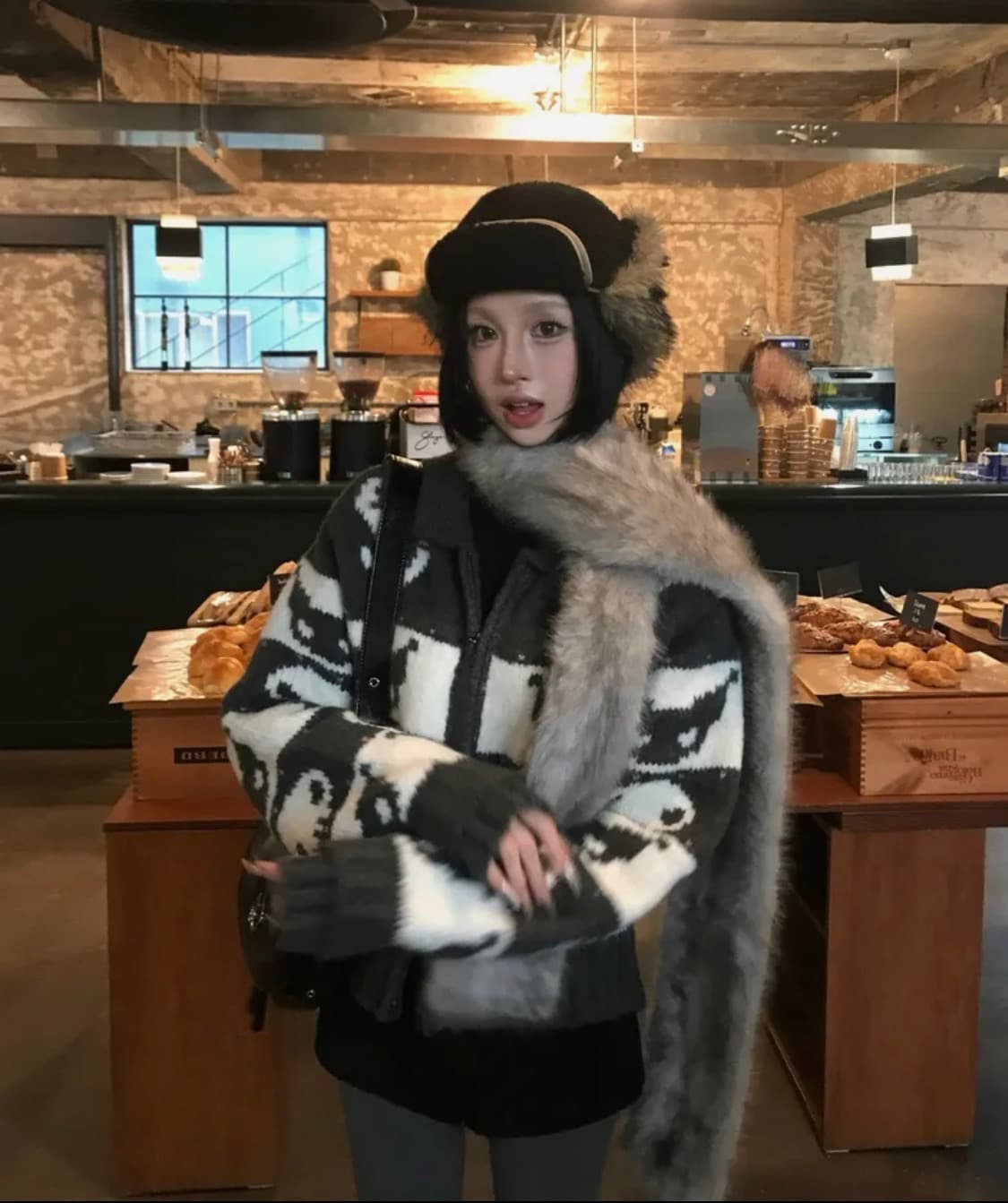 [새상품] KUROMI COWICHAN ZIP CARDIGAN 상품이미지3