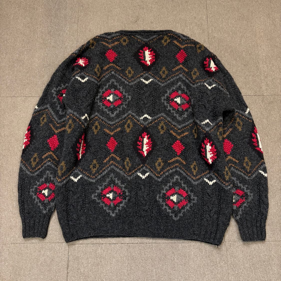 90‘s nautica 노티카 패턴 울니트 L  상품이미지5