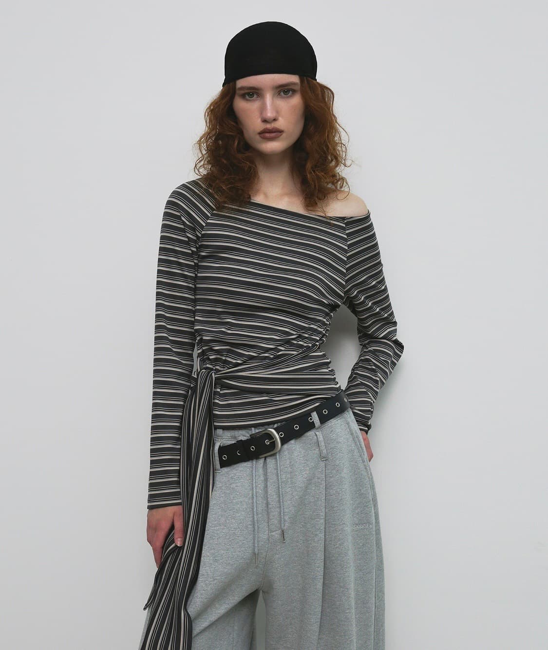 샌드릭 스트라이프 스트랩 티셔츠 상품이미지1