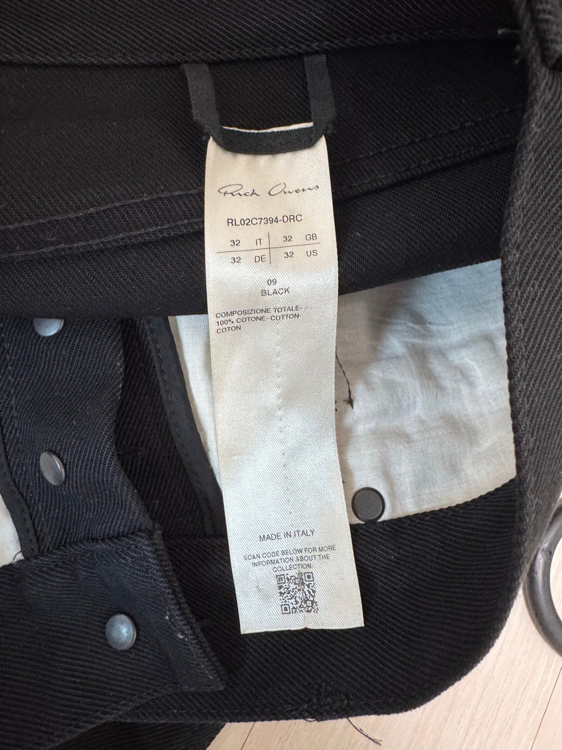 릭오웬스 짐컷 블랙 팬츠 32사이즈 상품이미지3