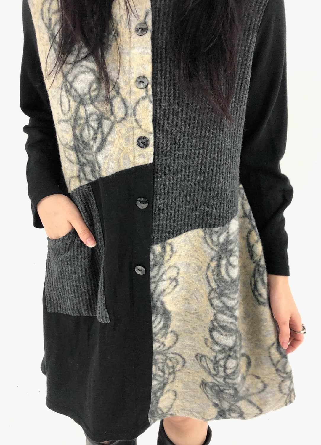 Vintage Patchwork Knit Dress 상품이미지2