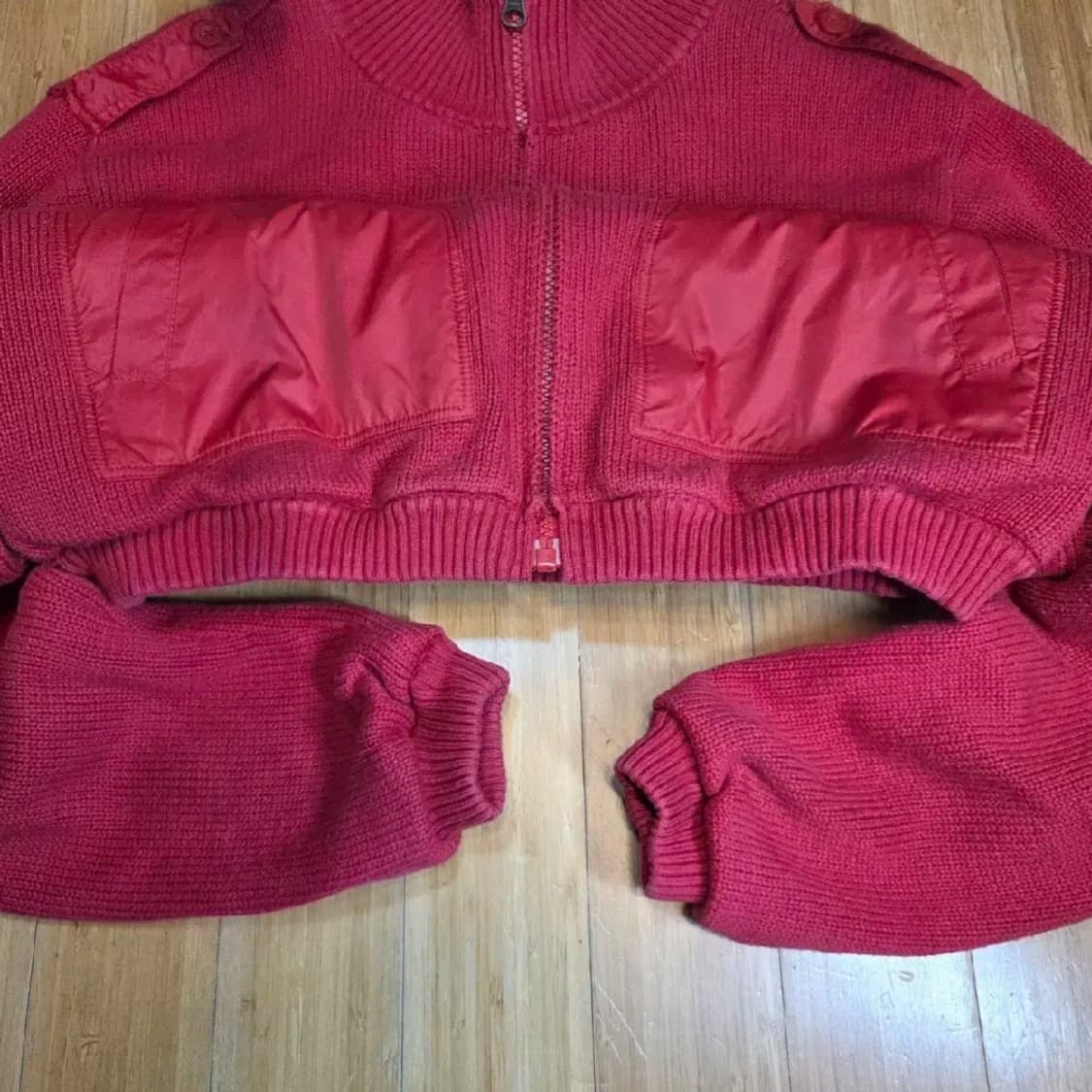 리바이스 레드탭 엘보패치 집업 니트 가디건 (실측M)
 상품이미지3