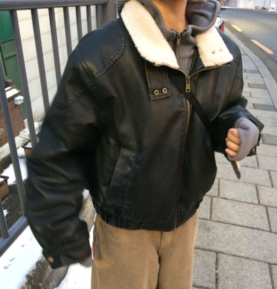 예잇 투버튼 밍크 무스탕 레더자켓 상품이미지2