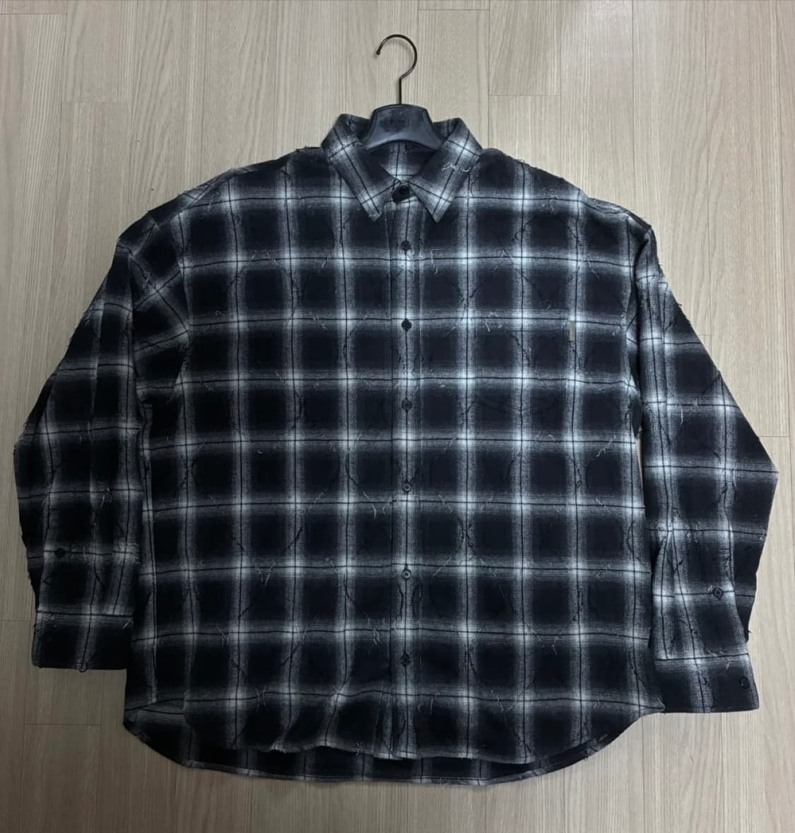 준지 아가일 셔츠 블랙 46 상품이미지1