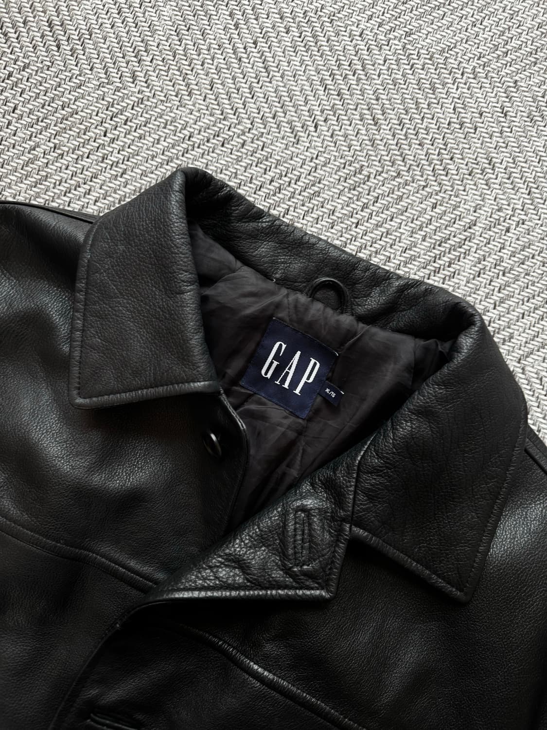 올드 갭 레더 빈티지 카 코트 블랙 XL사이즈 상품이미지2