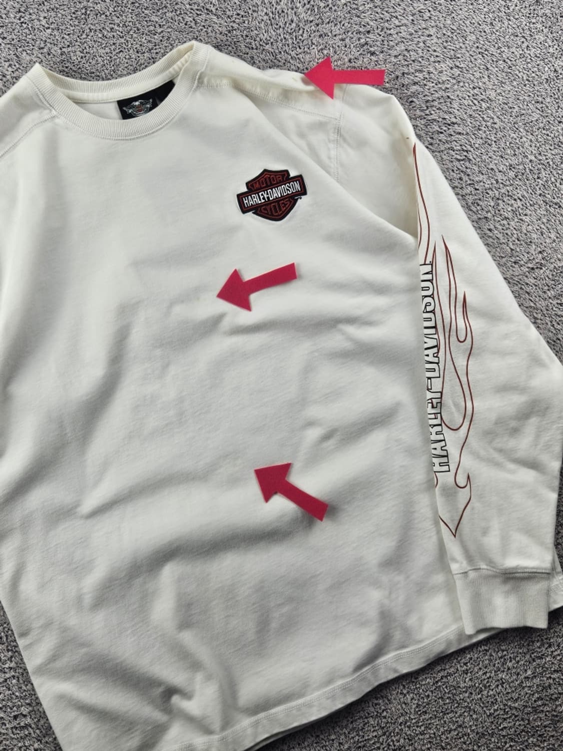 할리데이비슨 바 앤 실드 플레임 로고 롱 슬리브 ( L ) / 11522 상품이미지4