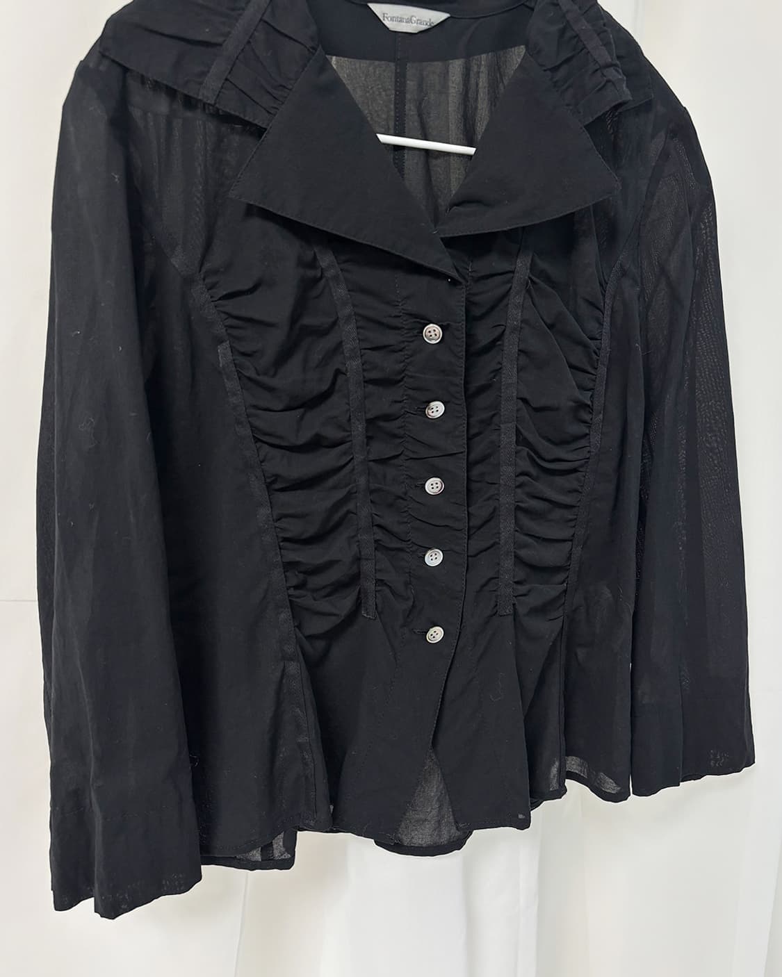 temne two-shirring 3/4 sleeve shirt 상품이미지4