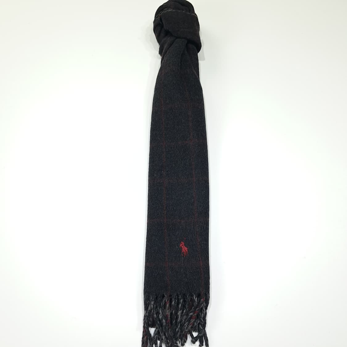 MX457 폴로 이태리판 램스울 양면 레드포니 그레이 머플러 목도리 상품이미지5