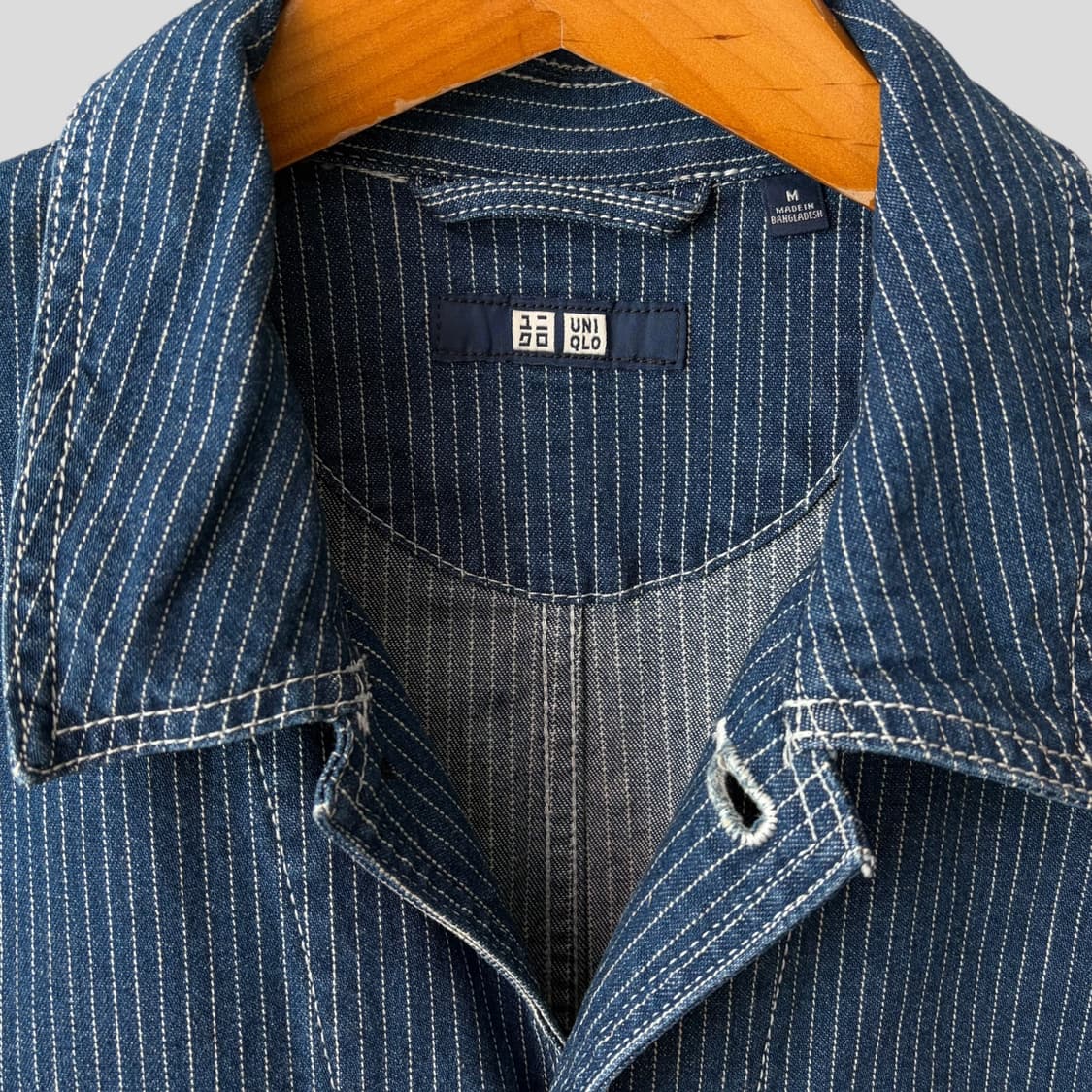 (M)유니클로 히코리 스트라이프 데님 워크자켓 상품이미지3