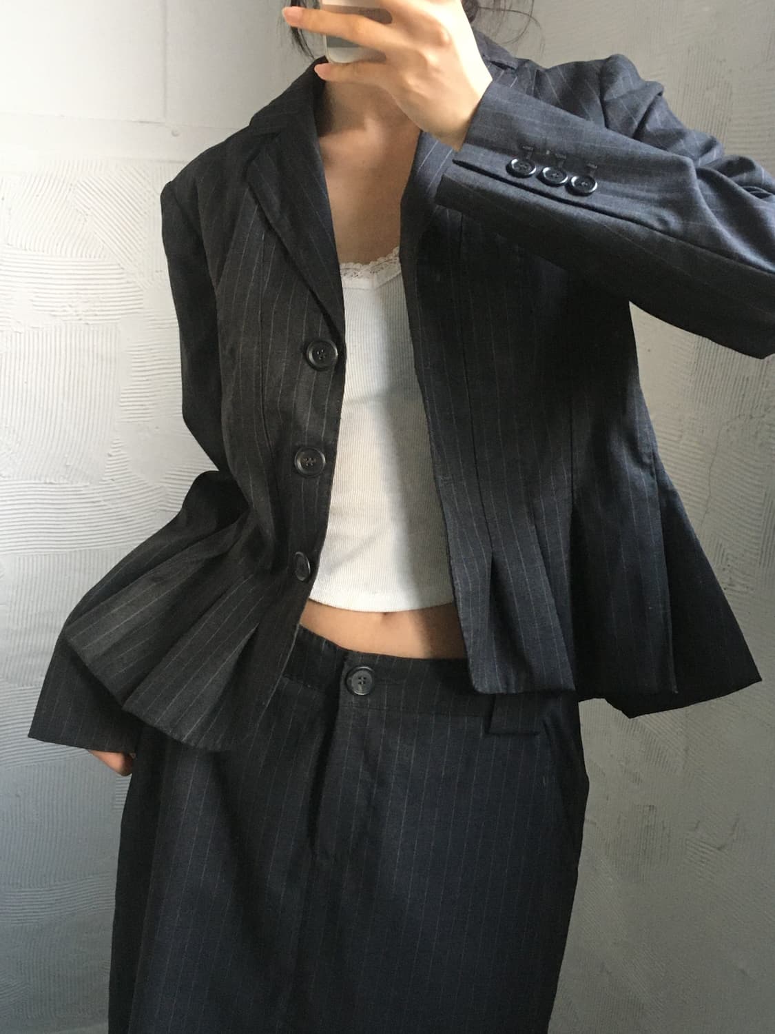 Moschino 모스키노 07FW 차콜 핀스트라이프 셋업 상품이미지1