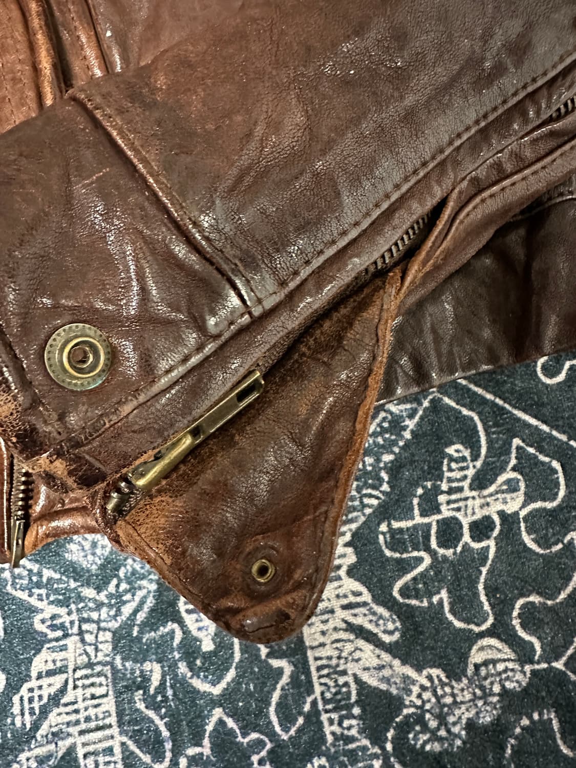 Brown lambskin Leather jacket 상품이미지4