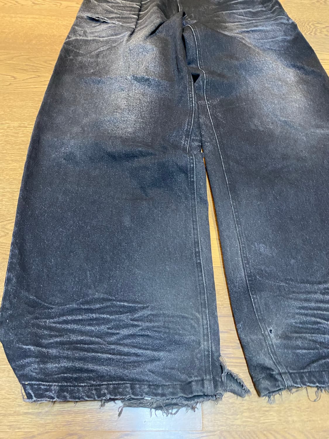 OMO 루징 데님 팬츠 워시드 블랙 os 상품이미지5