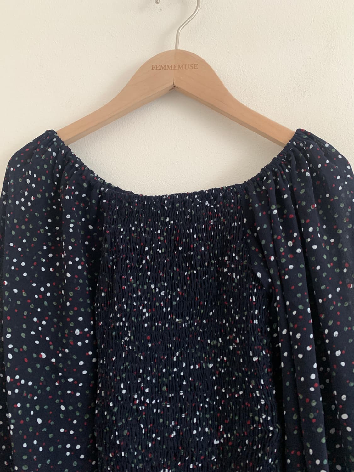 Dot navy shirts blouse 상품이미지2