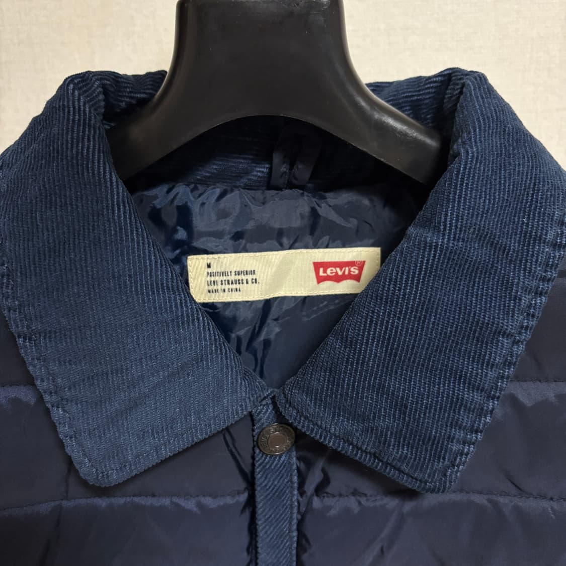리바이스 덕다운 퀼팅 코듀로이 패딩 자켓 / 네이비, M 상품이미지4