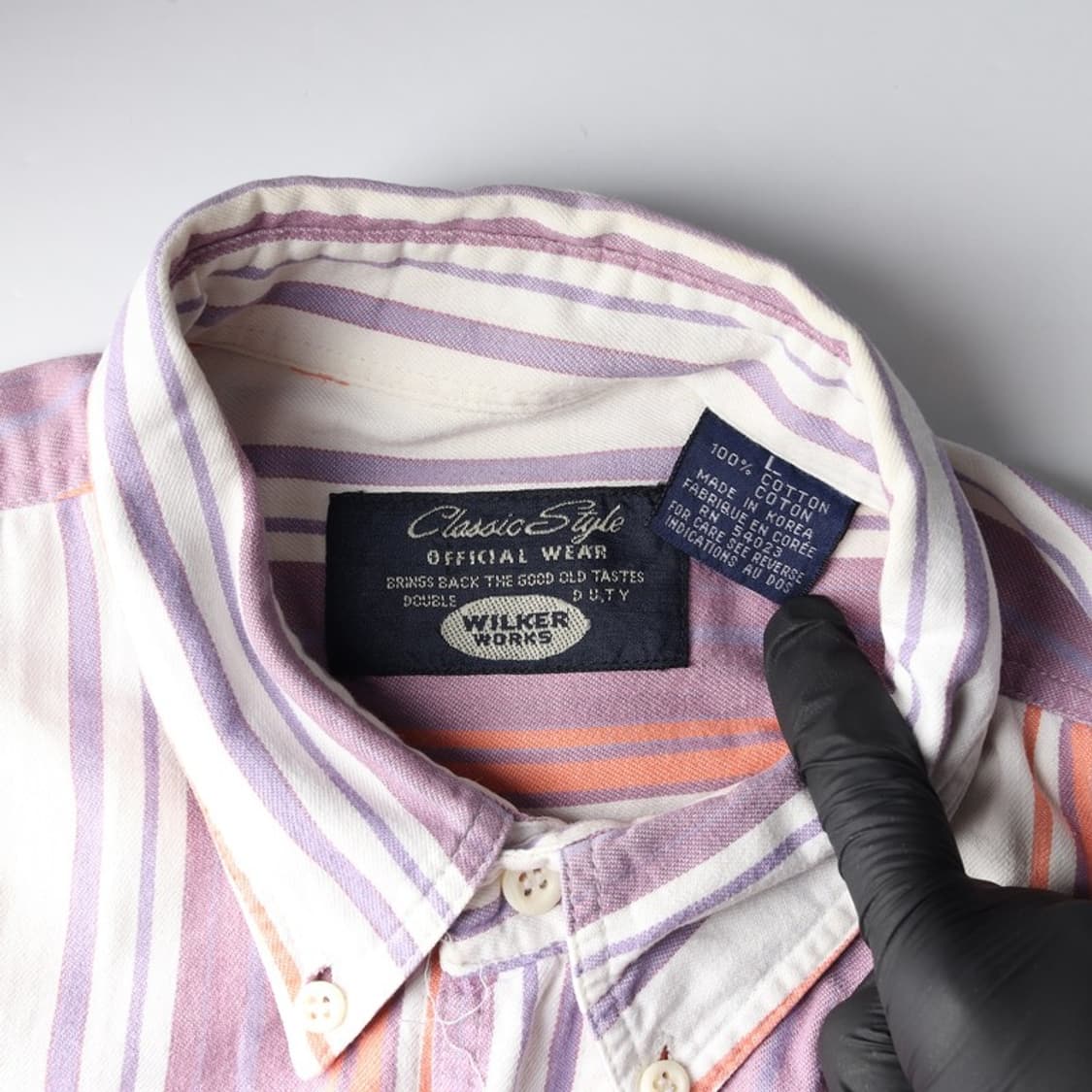 Wilker Works 멀티 스트라이프 버튼다운 빈티지 셔츠 L 상품이미지5