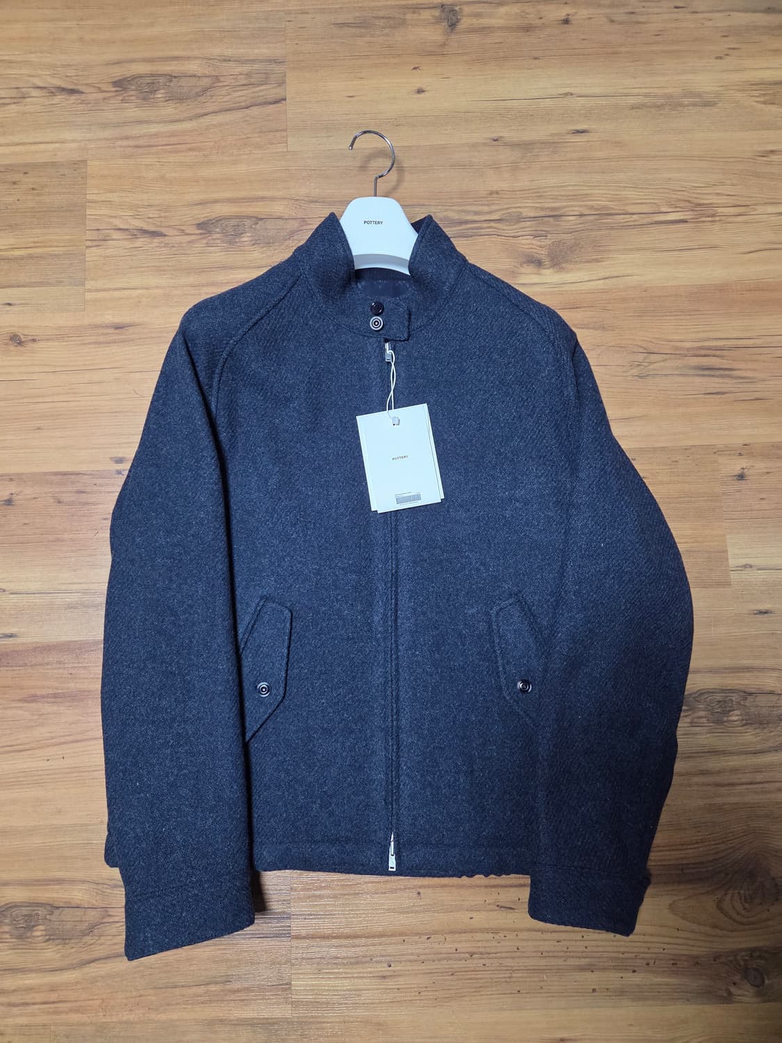 (2)포터리 울 해링턴자켓 멜란지네이비 새상품 상품이미지1