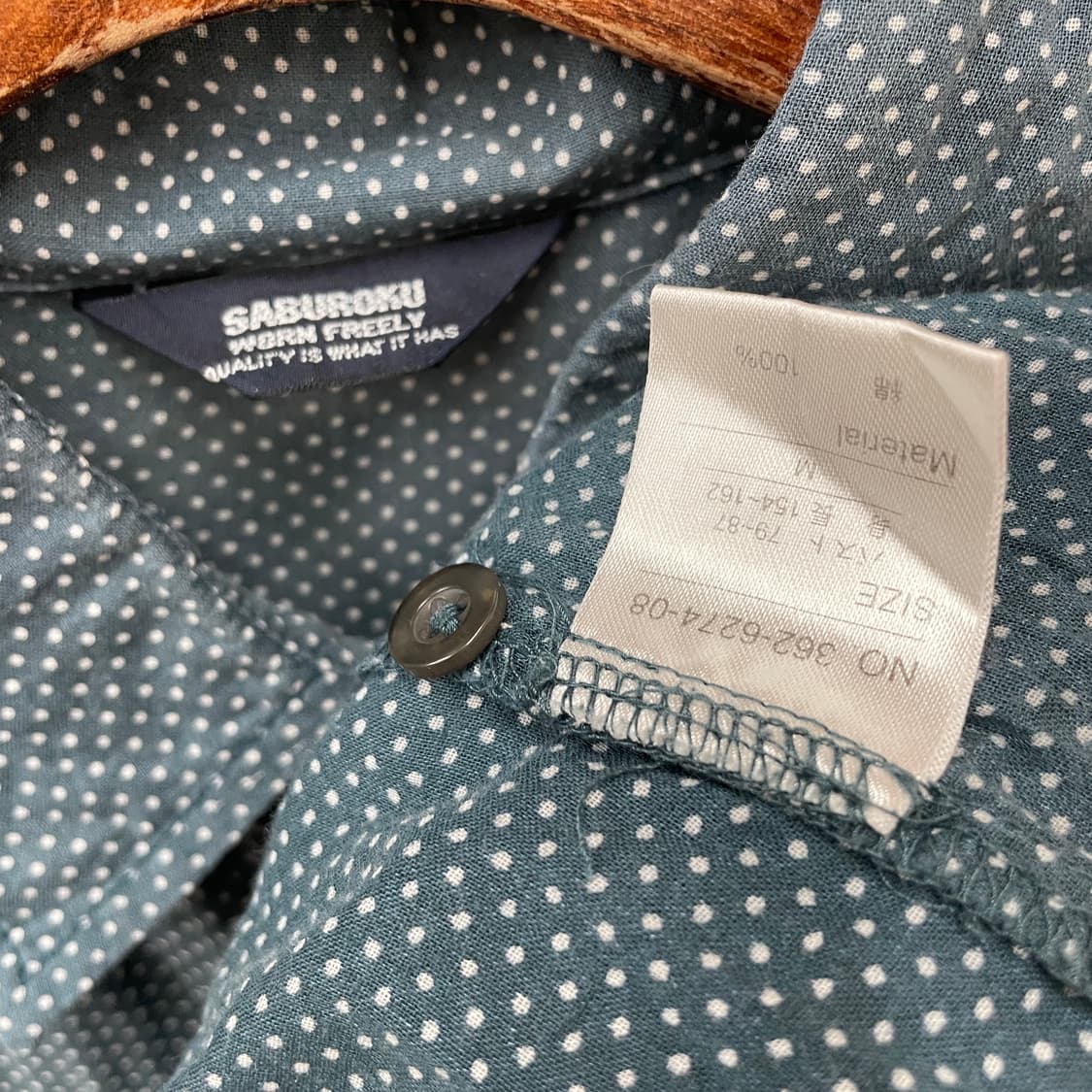 도트 패턴 포켓 롱 셔츠 상품이미지7