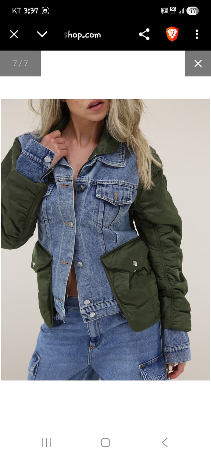 빈티지 여성 마원 항공자켓 데님자켓 믹스 프리 상품이미지9