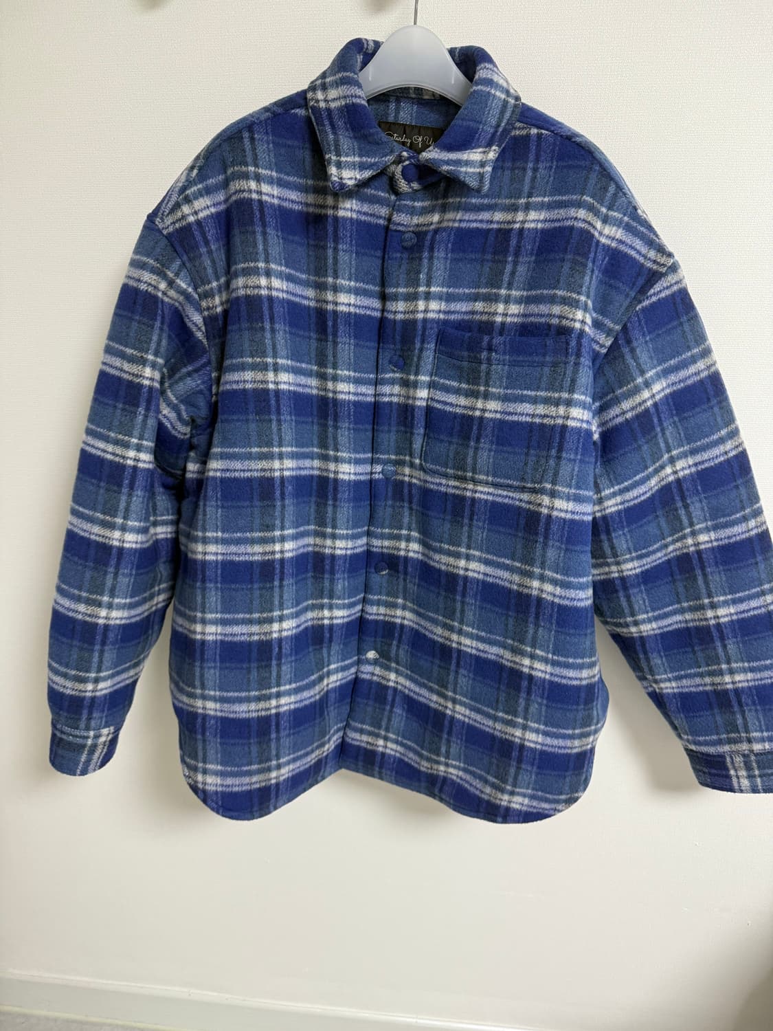 [L] STU 패디드 체크 셔츠 패딩 자켓 블루 상품이미지1