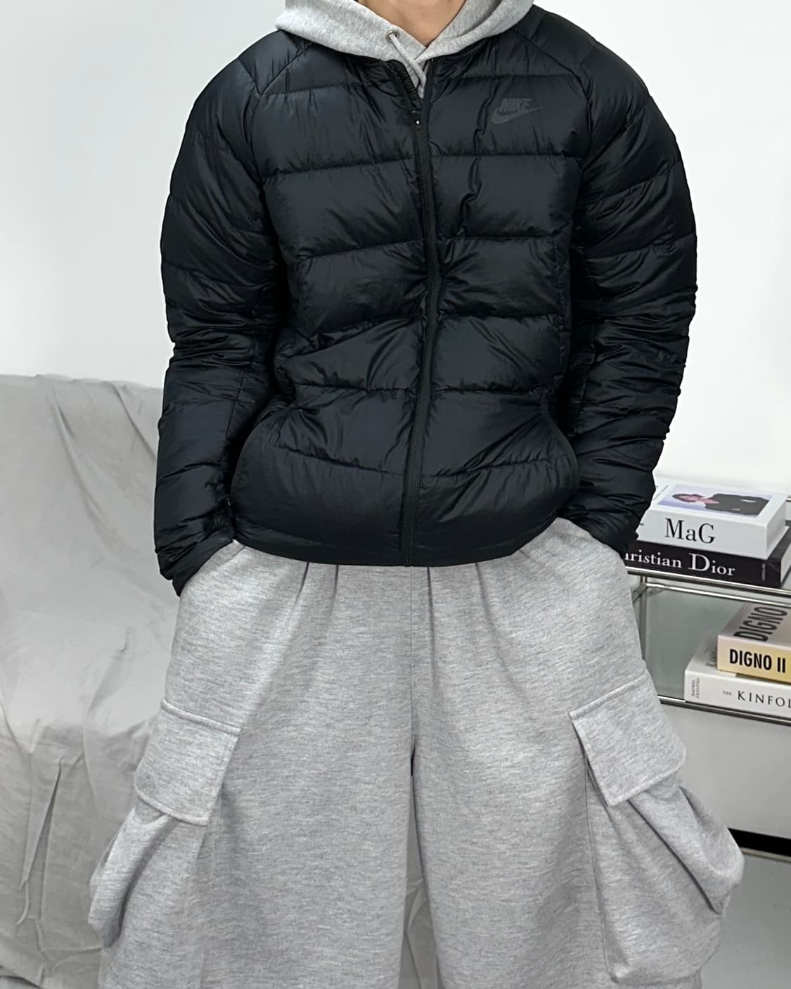 나이키 블랙 경량패딩 XL 상품이미지1