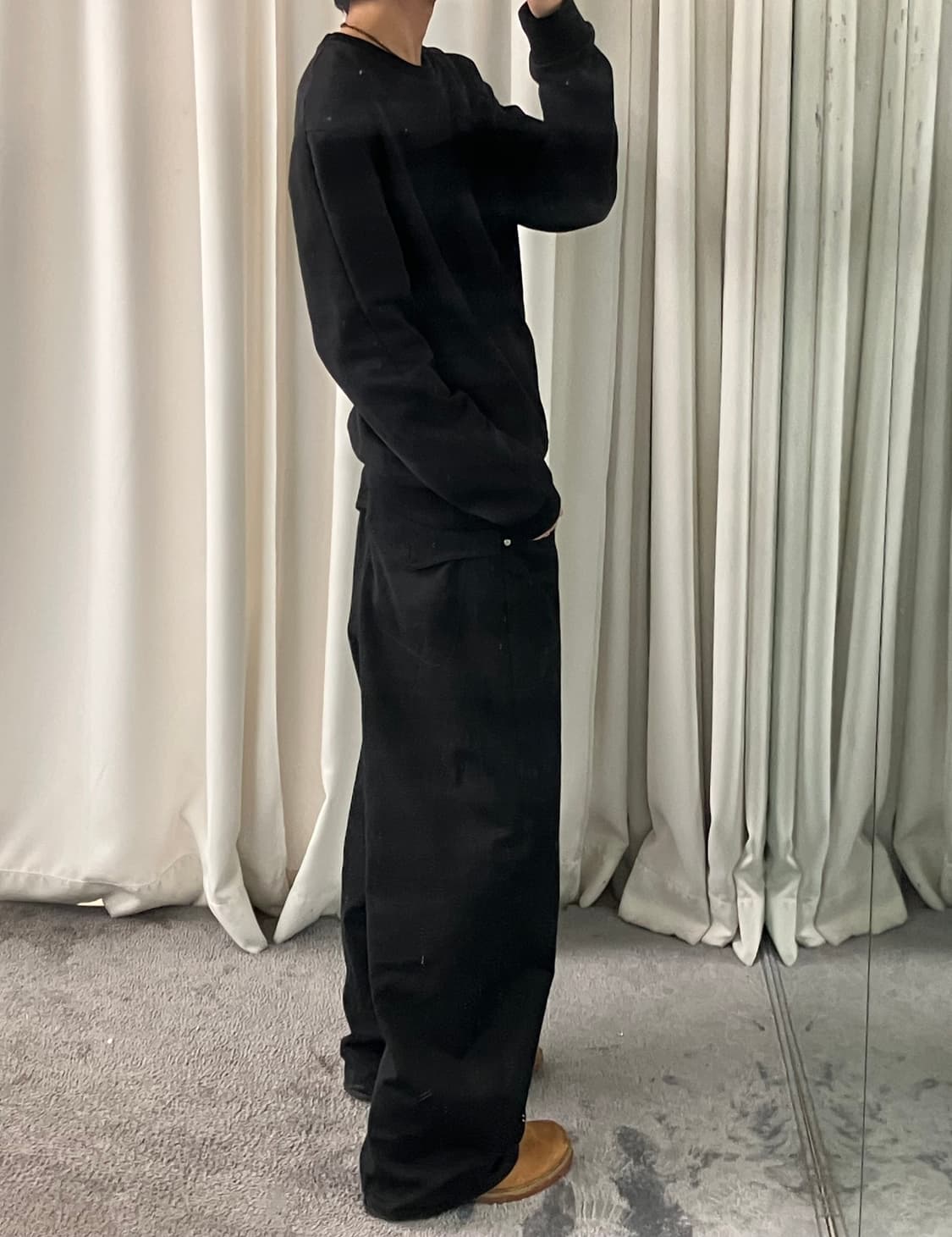 우영미 블랙 스퀘어 스웨트셔츠 50 상품이미지8