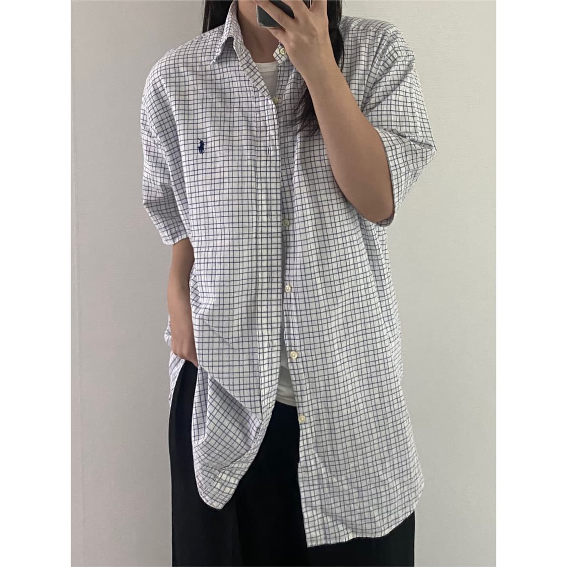 폴로 반팔 체크셔츠 상품이미지1