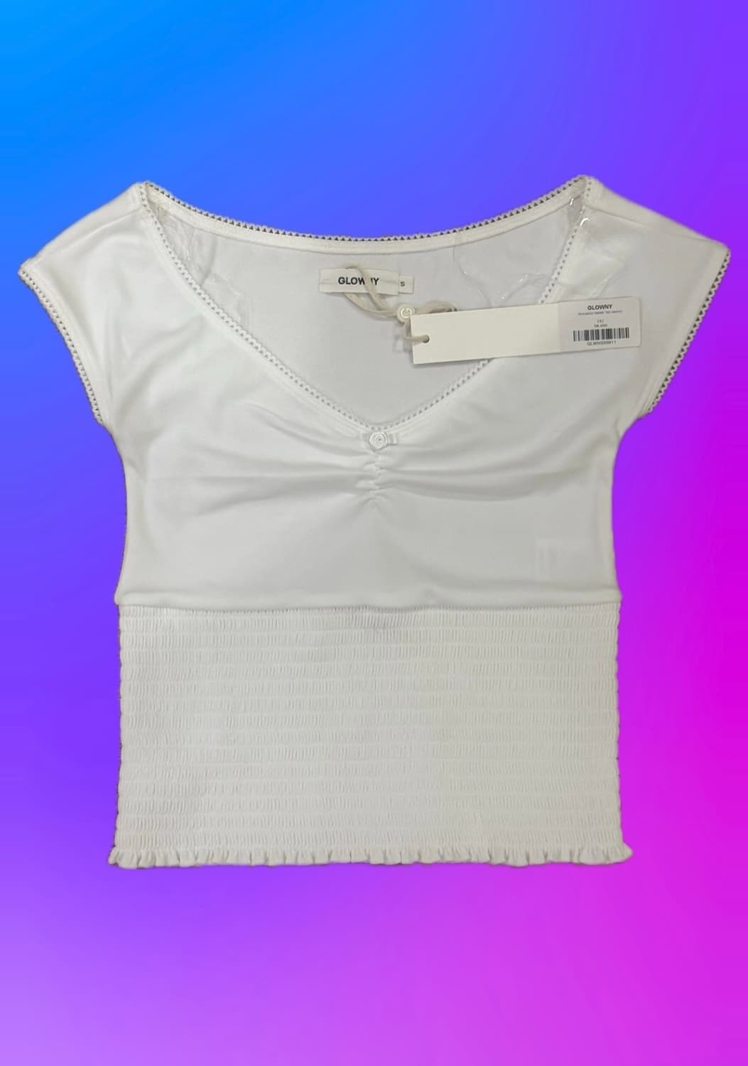 글로니 Glowny peekaboo smoke tee (white)  상품이미지1