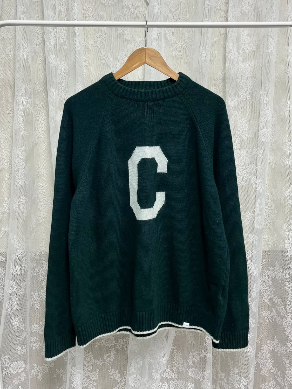 XL) 커버낫 로고 니트 그린 상품이미지1