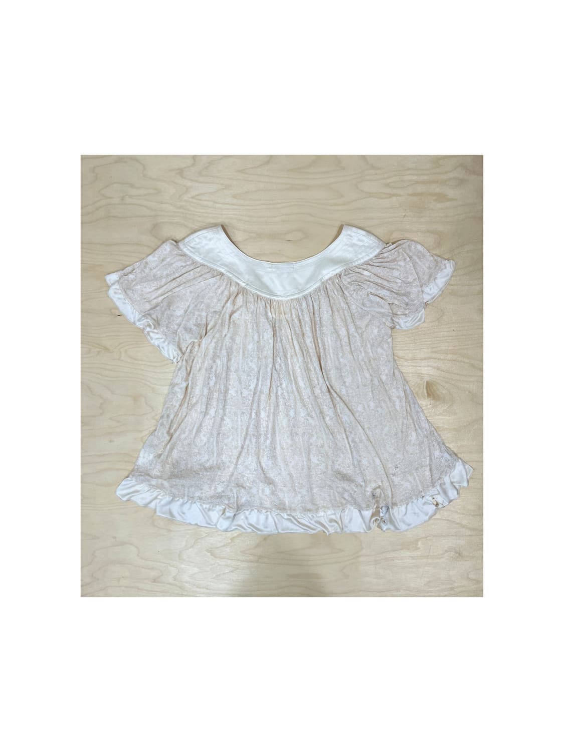 빈티지 유니클로 베이지 셔링 탑 상품이미지3