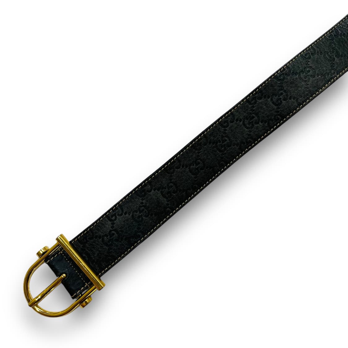Gucci Monogram belt in gray leather 상품이미지6