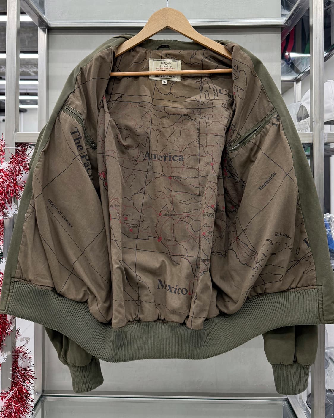 Old Crow USA US Navy 캔버스 코튼 봄버 자켓 상품이미지7