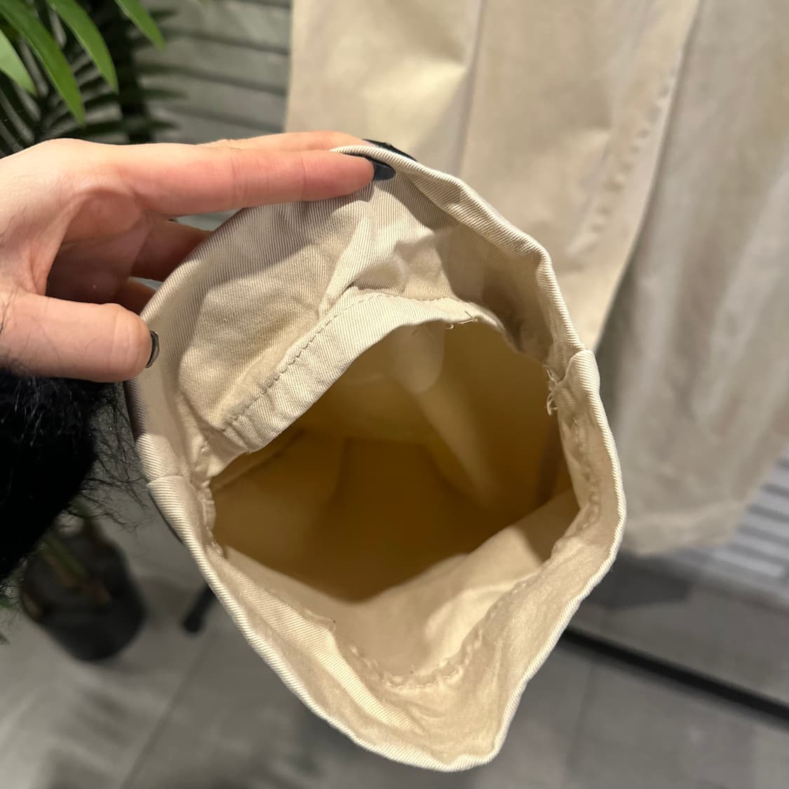 USA VINTAGE 핀턱 스트레이트 치노팬츠 버튼플라이 디테일 크림 상품이미지6