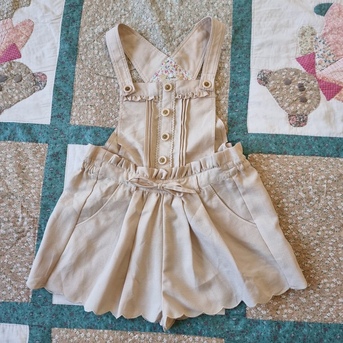 Lizmelo 플라워 안감 리본 점퍼스커트 상품이미지1