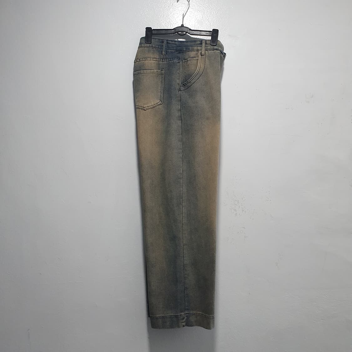 2XL) 빈티지 워싱 데님 팬츠 바지 샌드 스톤 와이드 청바지 33-34 상품이미지6