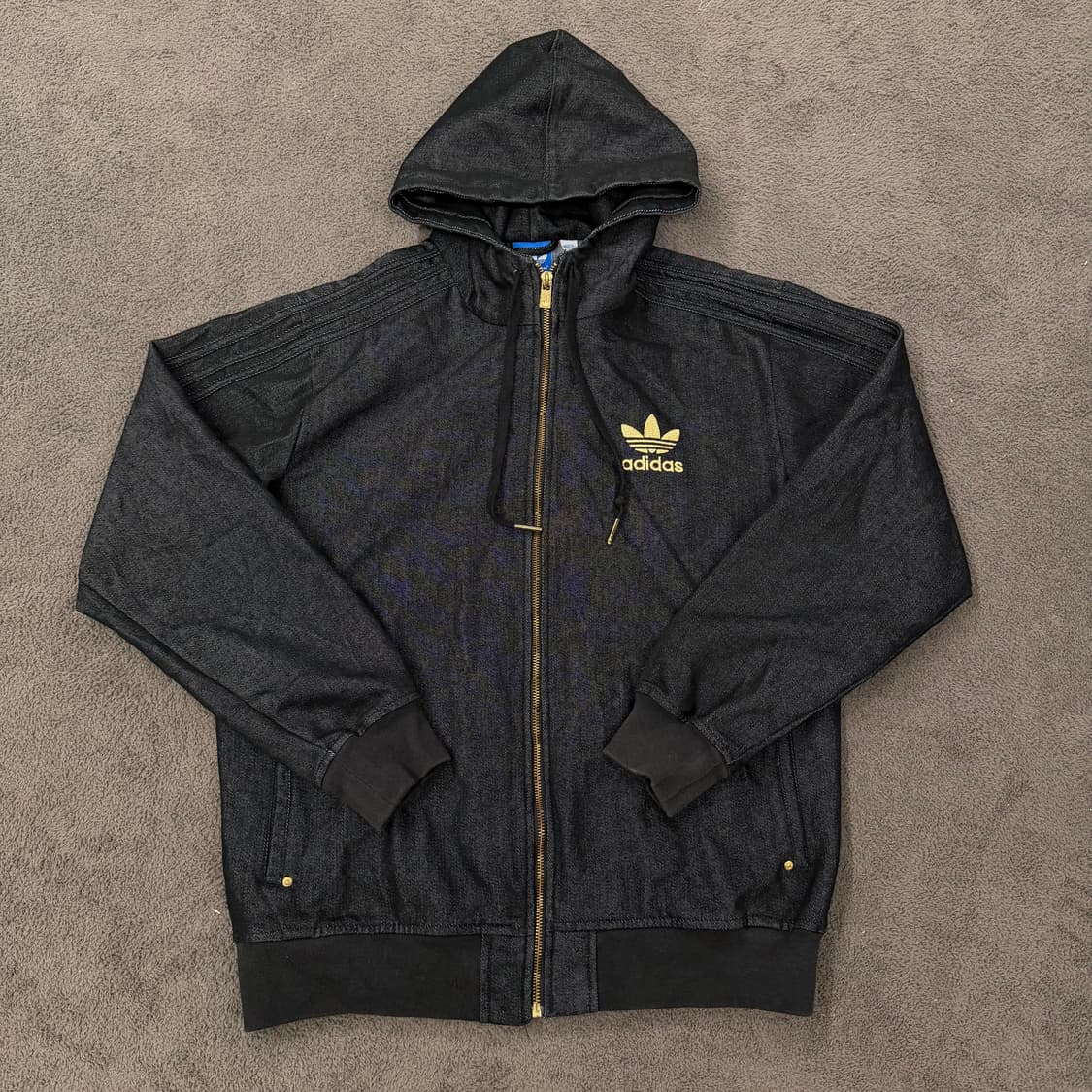 [ 정품/L ] 아디다스 파이어버드 삼선 후드 데님 청자켓 상품이미지3