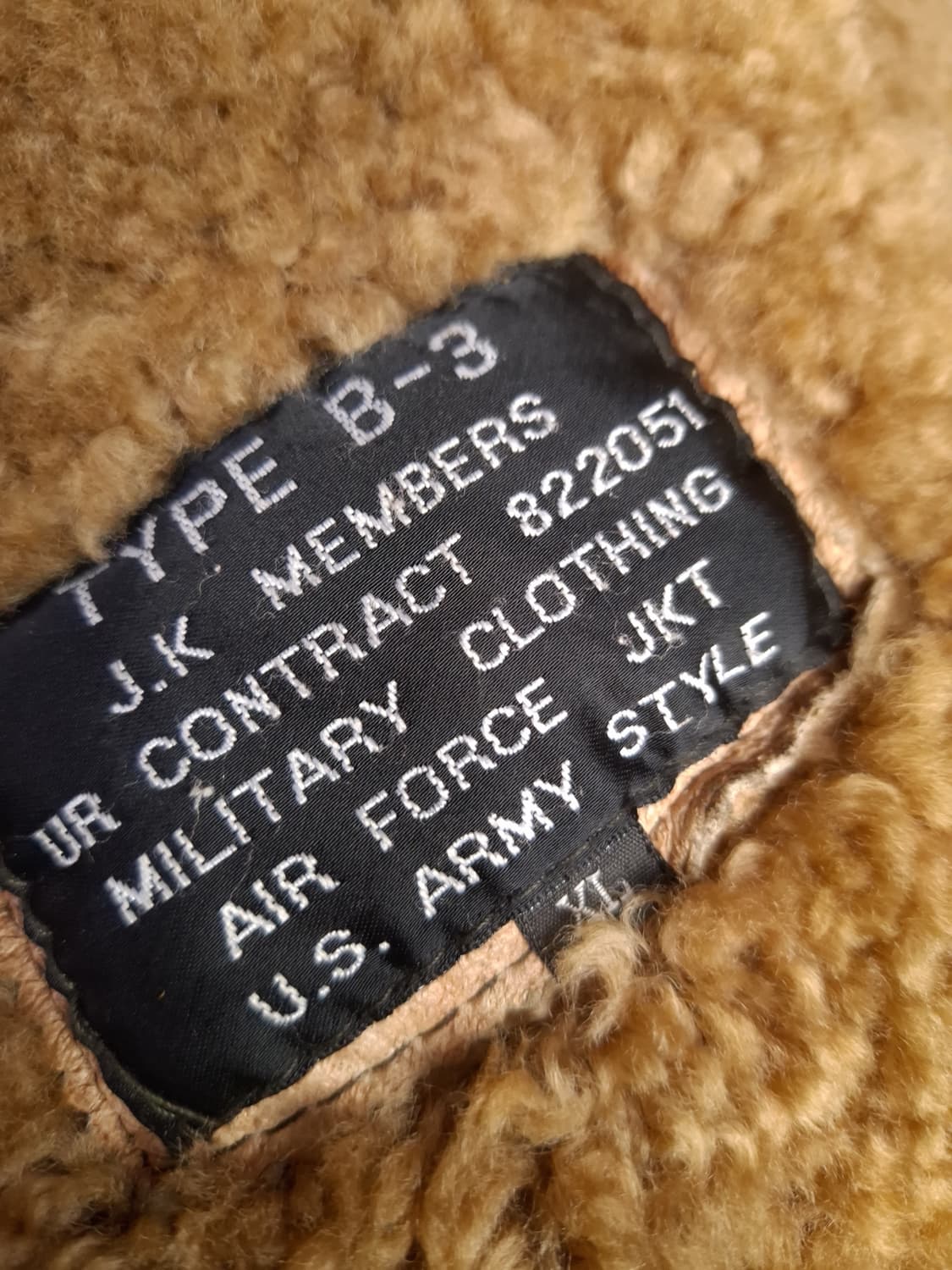미공군 B-3 TYPE 천연가죽 항공 폭격기 무스탕 상품이미지3