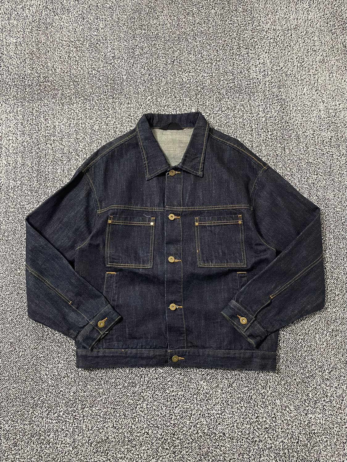 빈티지9. 트릴리온 멀티포켓 진청 데님 자켓 청자켓 남방 점퍼 상품이미지1