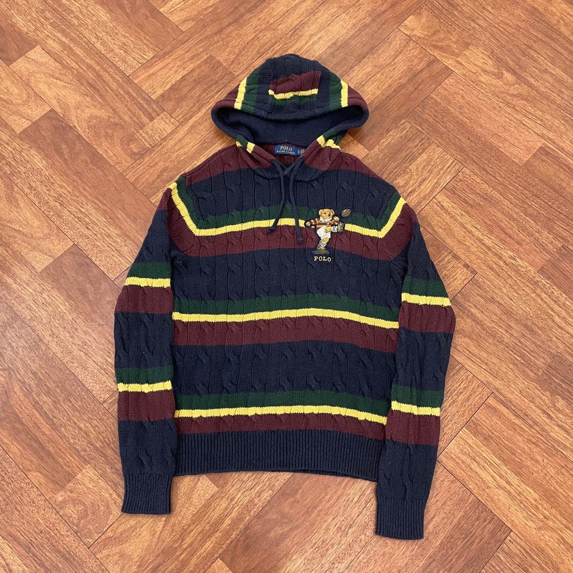 폴로 베어 케이블 니트 후드티 상품이미지1