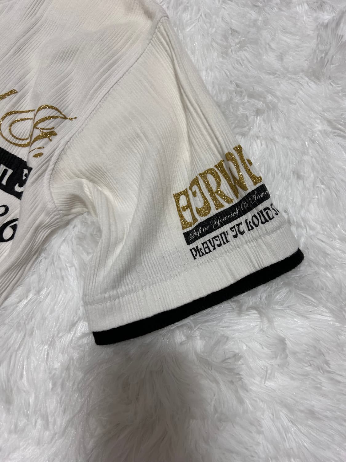 y2k gold lettering tee 상품이미지4