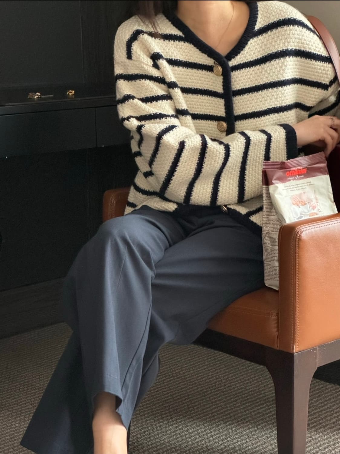 5kp 오케플 셀 스트라이프 니트 가디건 새제품 상품이미지3