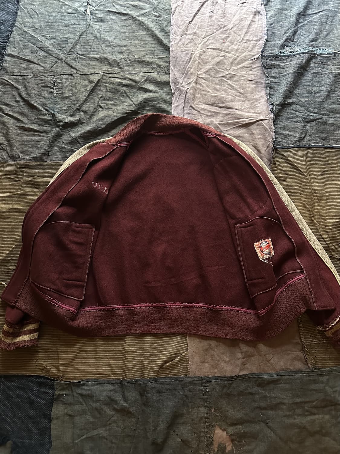 1960s Vintage Wool Zip Up Varsity Jacket 상품이미지9