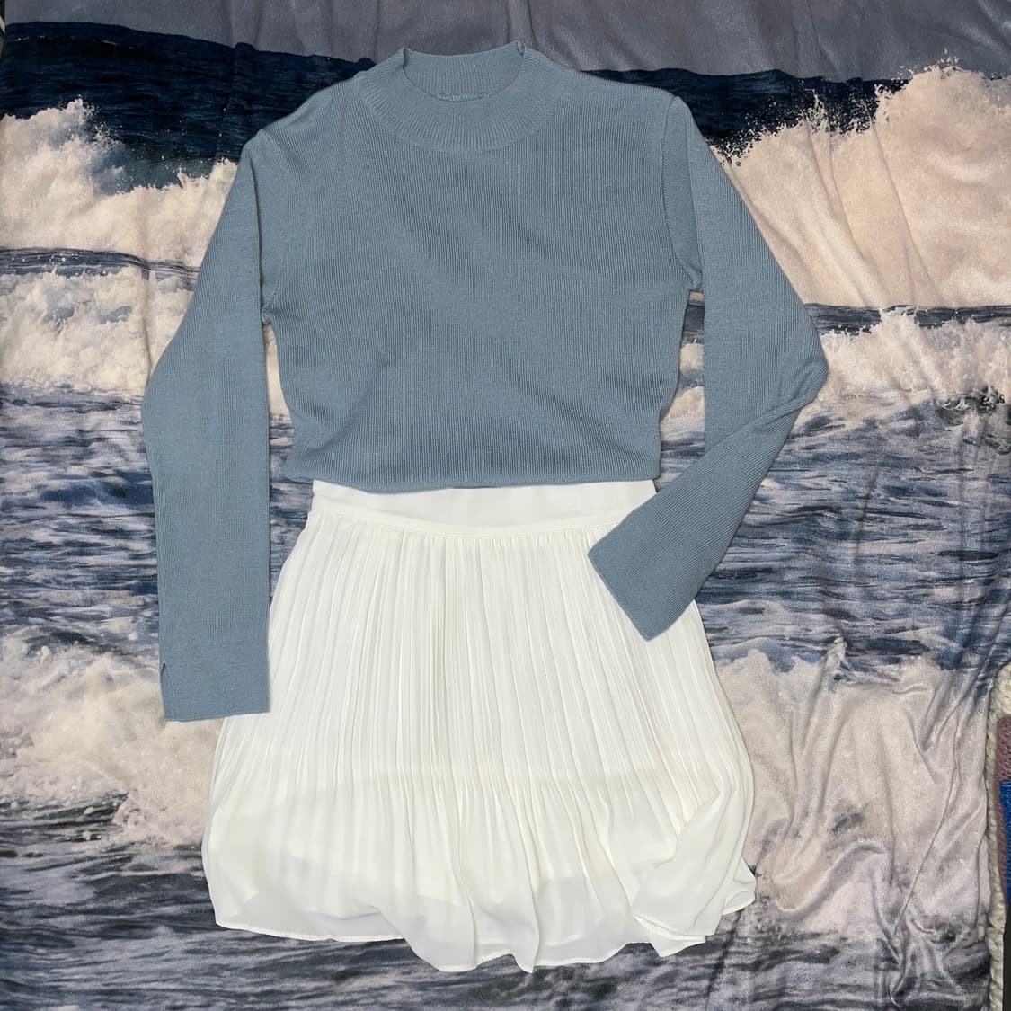 Vintage Skyblue Half-neck Knit 상품이미지2