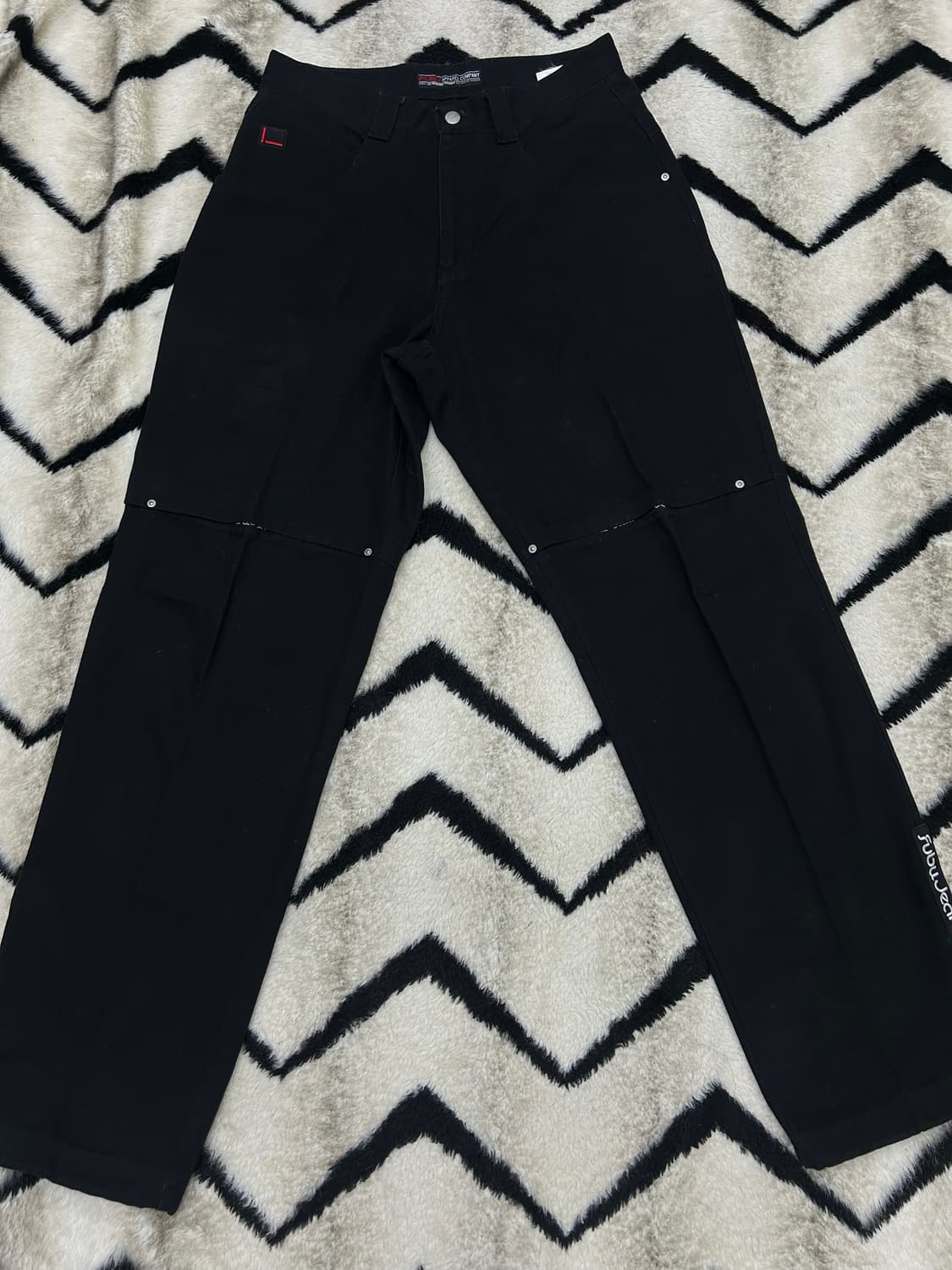 [30]FUBU 00s 더블니 데님팬츠/블랙 상품이미지3